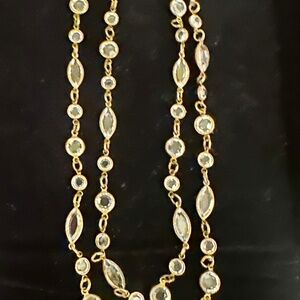 Vintage 36" Sorrelli Station Chain with Clear Crystals